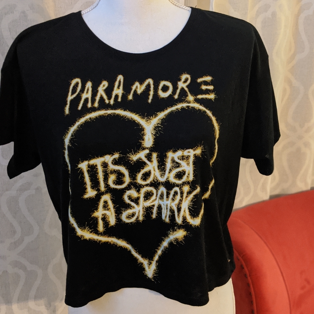 Black Paramore Crop Top